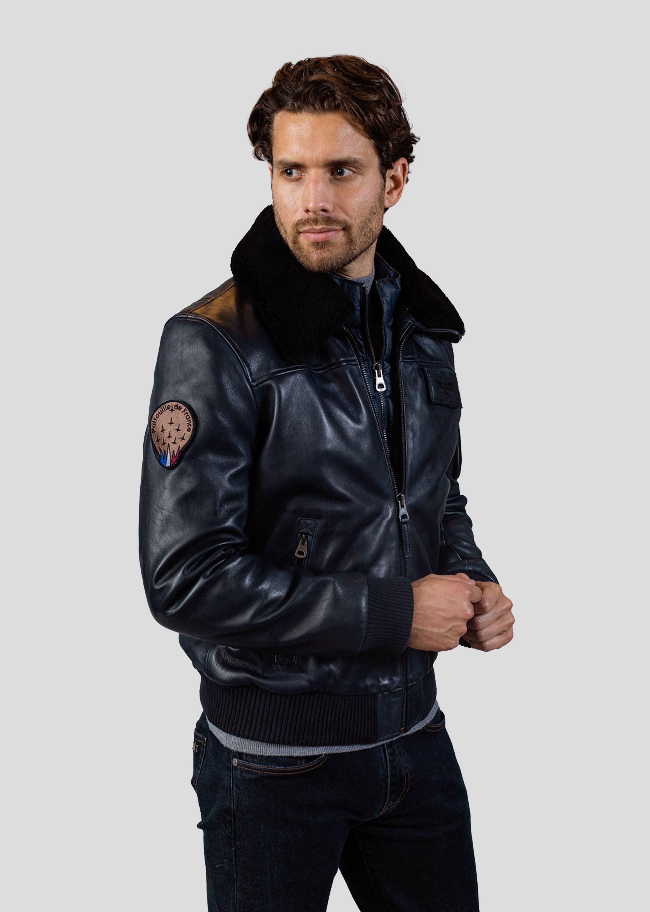 Navy blue leather RAFAL YCON – Redskins - Main Image