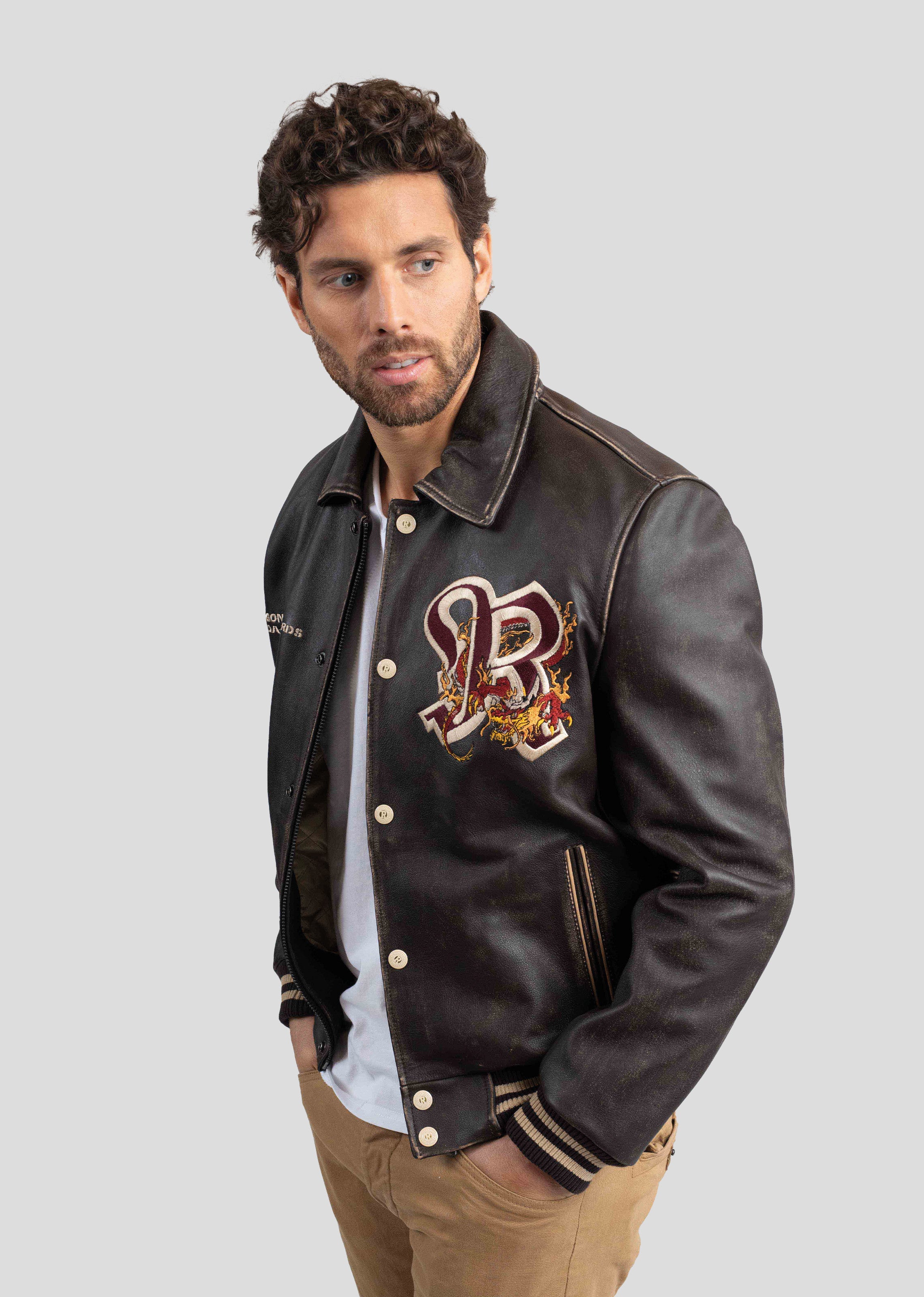 Brown leather DRAGON COHIBA – Redskins