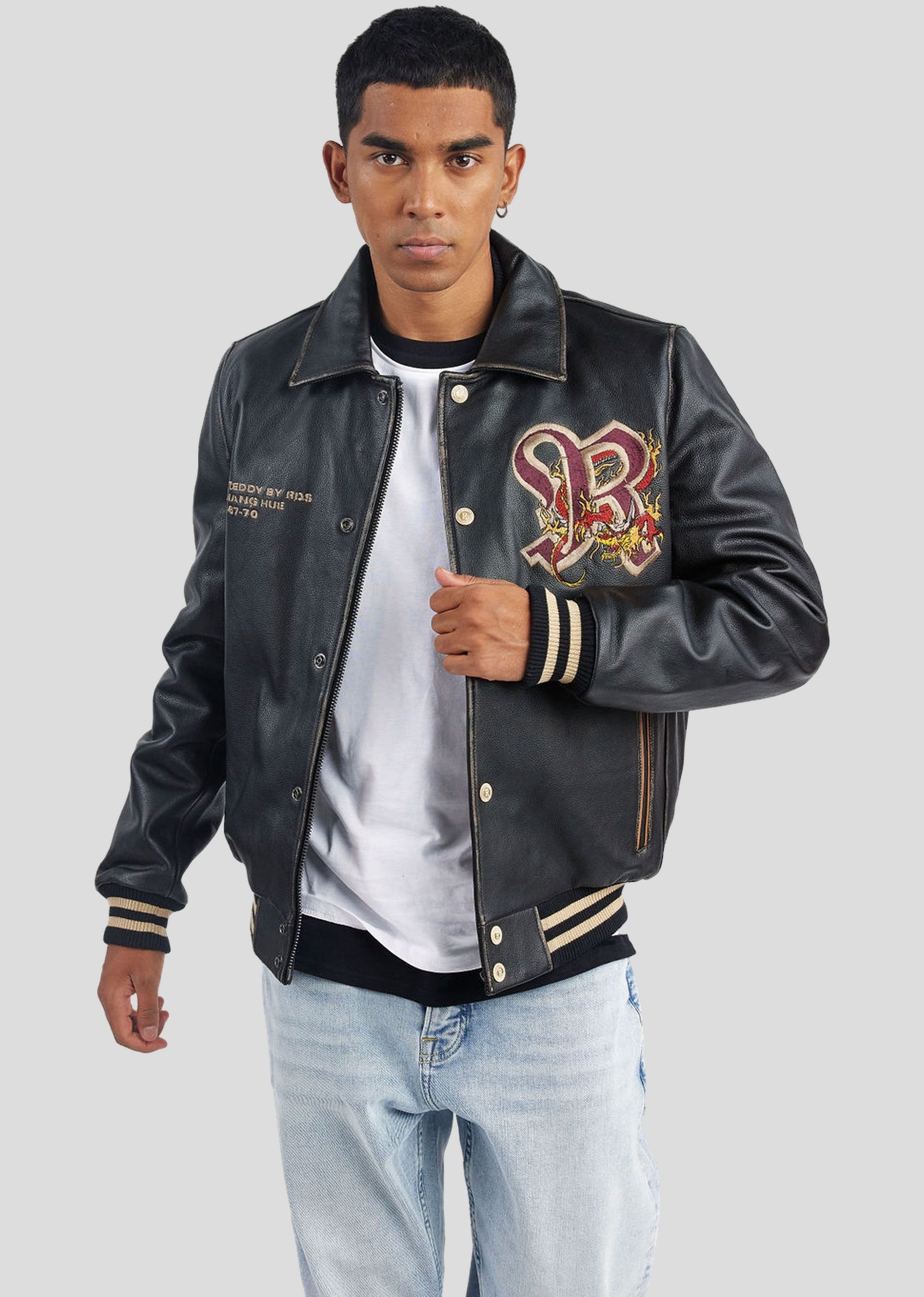 Black leather DRAGON COHIBA – Redskins