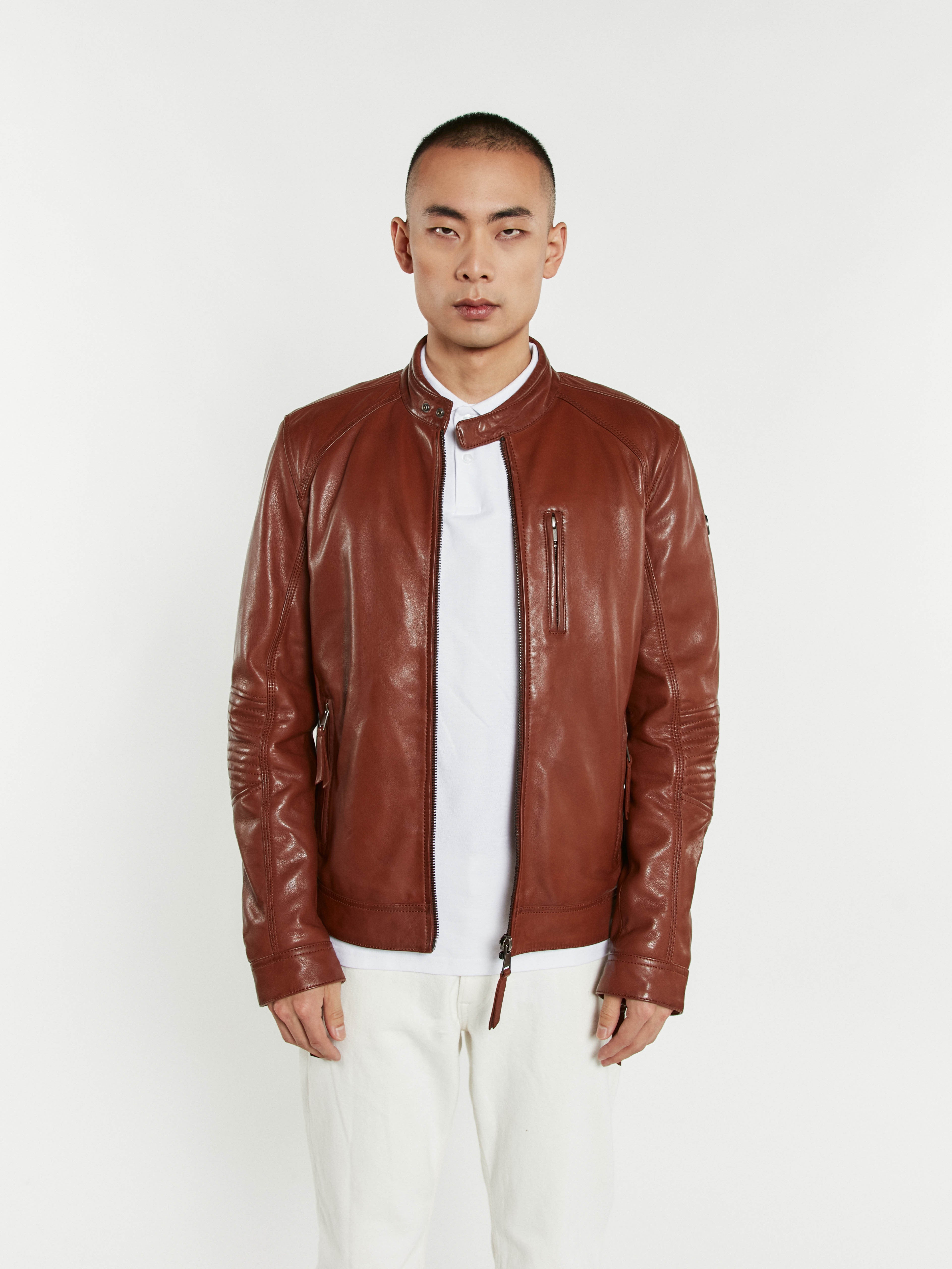 RUSTER VICTORY Cognac Leather Jacket – Redskins